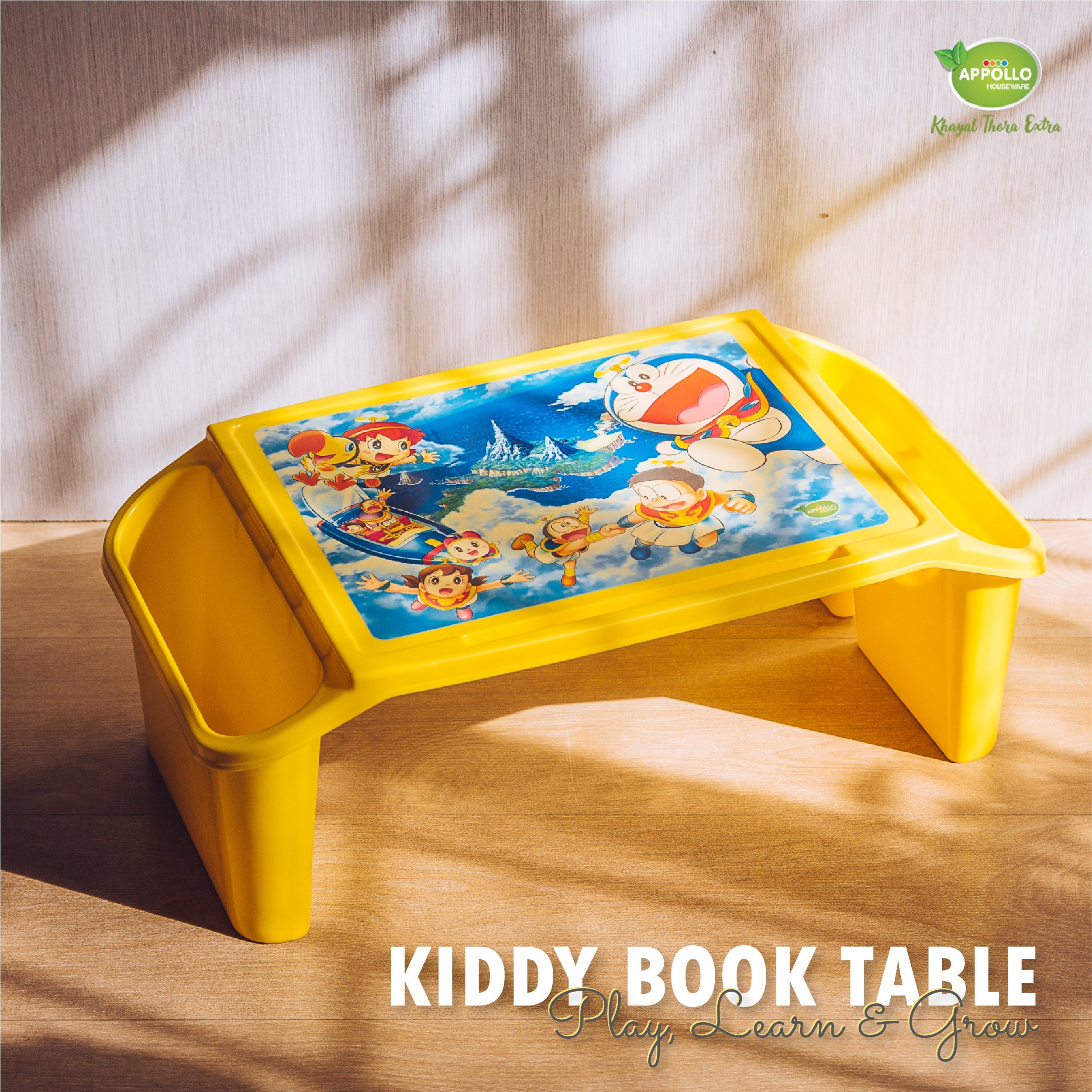 Kiddy Book Table Pack of 3 with sticker Durable Kids Stool Set - Lightweight Multipurpose Seating for Home, Study & Play Area - Red