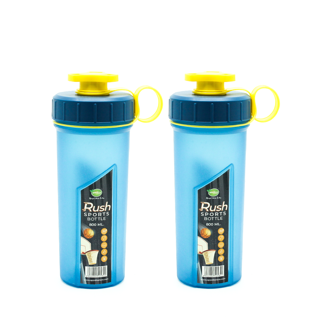 Rush Sports Water Bottle Small Pack of 2 - (800ml) Leak-Resistant Water Bottle - Portable BPA-Free Hydration Bottle for School, Gym & Daily Use - Orange