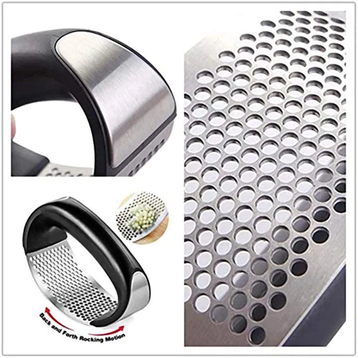 Stainless Steel Garlic Press Crusher Manual Rocking Garlic Mincer