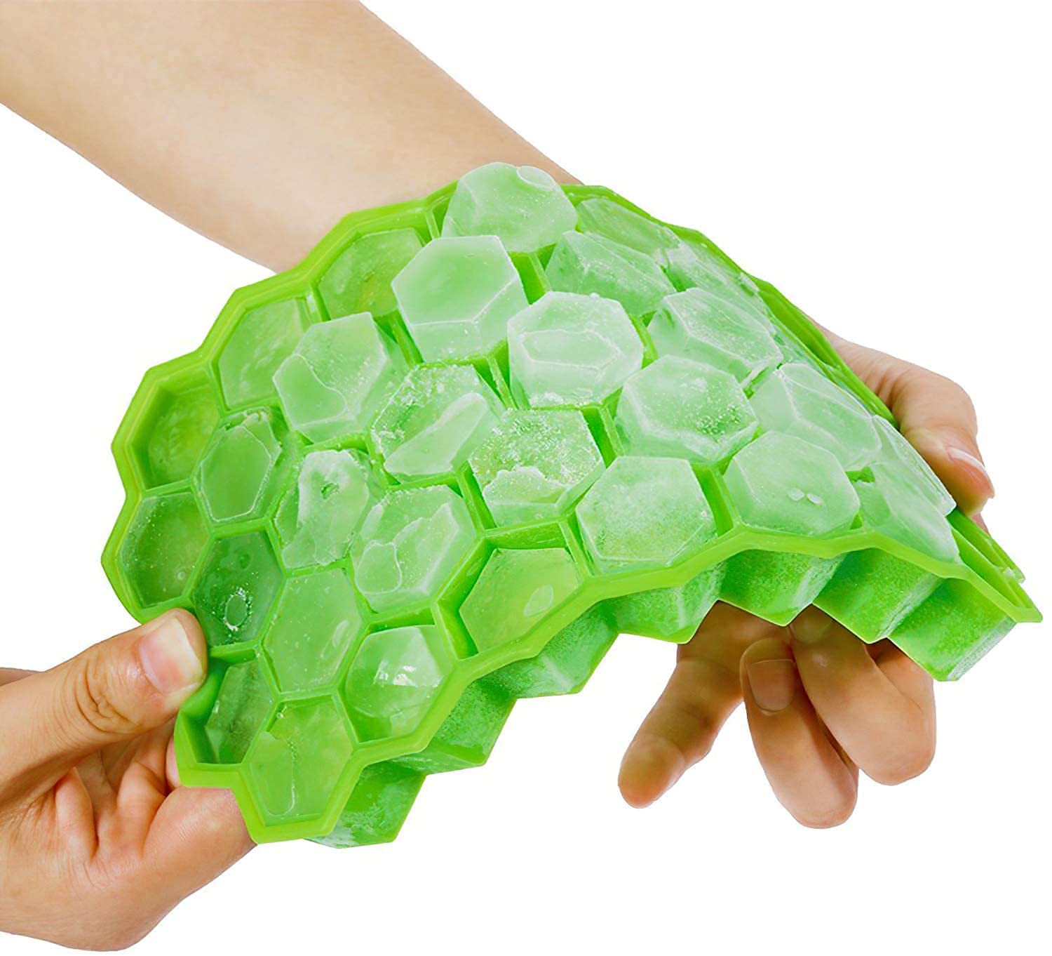 Honeycomb Silicone Ice Cube Tray Food Grade Flexible Ice Mould for Freezer Reusable Non Stick Ice Maker for Drinks Chocolate Jelly Baby Food Random Color