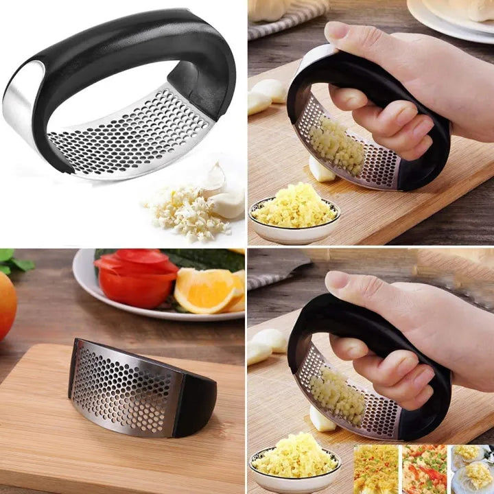 Stainless Steel Garlic Press Crusher Manual Rocking Garlic Mincer