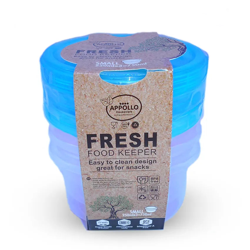 Fresh Food Container Pack of 6 Small - (250ml) Airtight Food Storage Container - BPA-Free Kitchen Organizer Box for Fresh Food & Pantry Storage - Purple