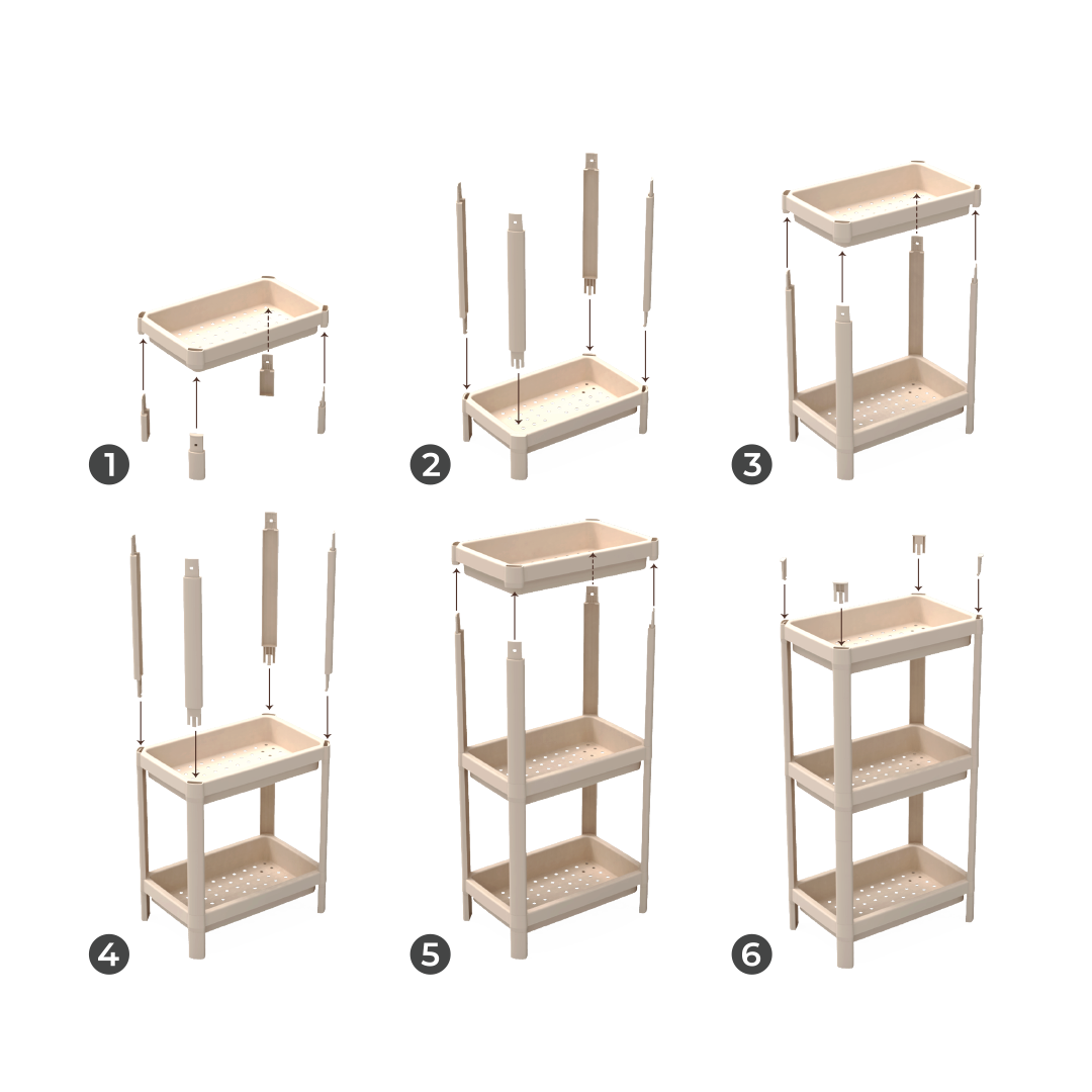 Stack Fit 3 Tier Multi Purpose Rack with Top Storage Box - Product Image