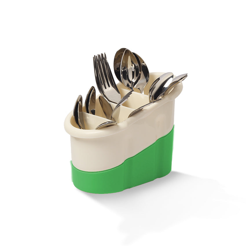 Tulip Cutlery Stand Multi-Purpose Cutlery Stand - Kitchen Spoon, Fork & Utensil Organizer Holder - L. Green