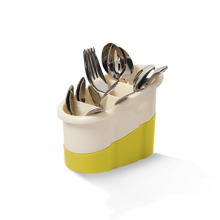 Tulip Cutlery Stand Multi-Purpose Cutlery Stand - Kitchen Spoon, Fork & Utensil Organizer Holder - Yellow