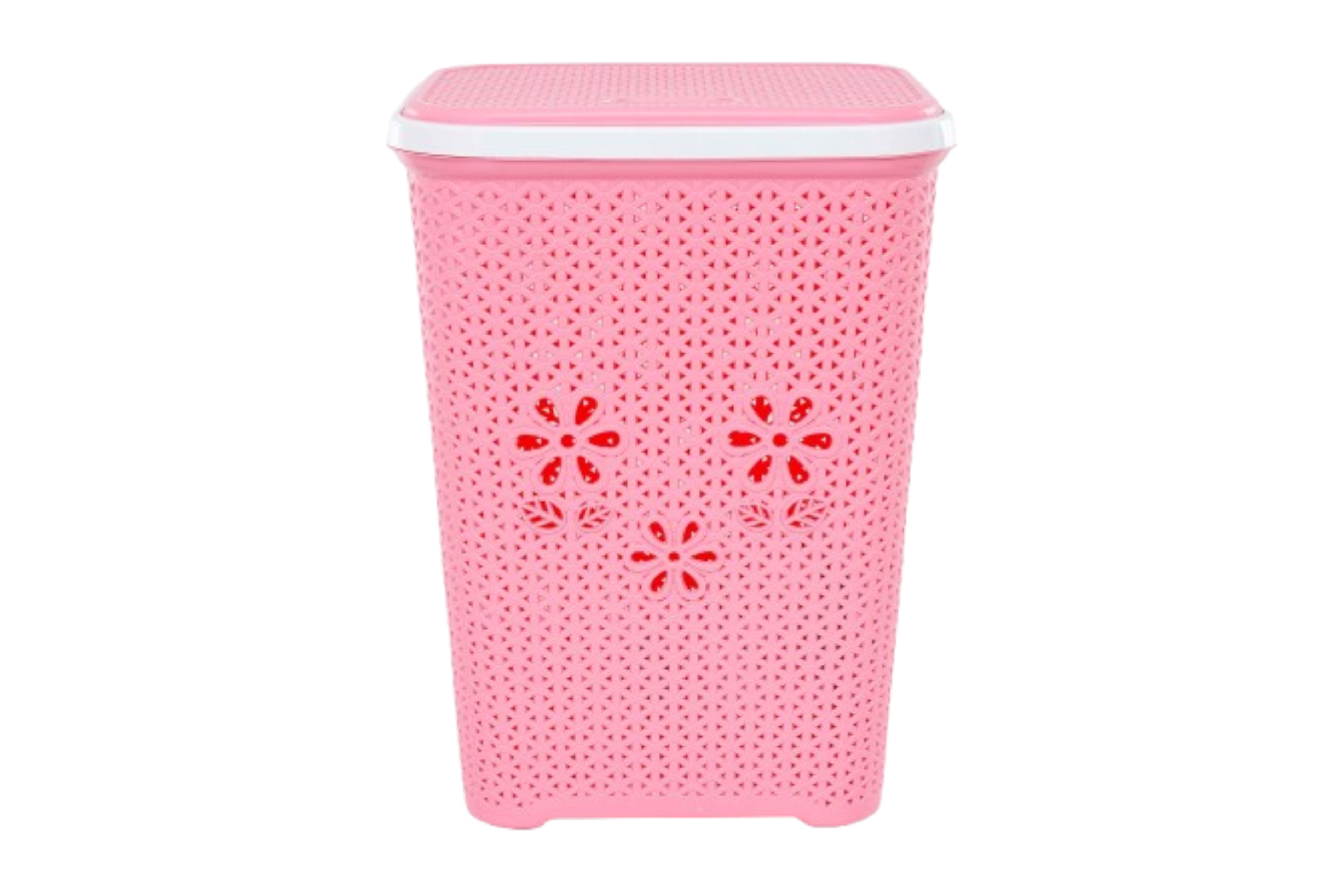 Grace Plastic Laundry Basket | Clothes Storage & Laundry Organizer - Red - Malik Mart P204