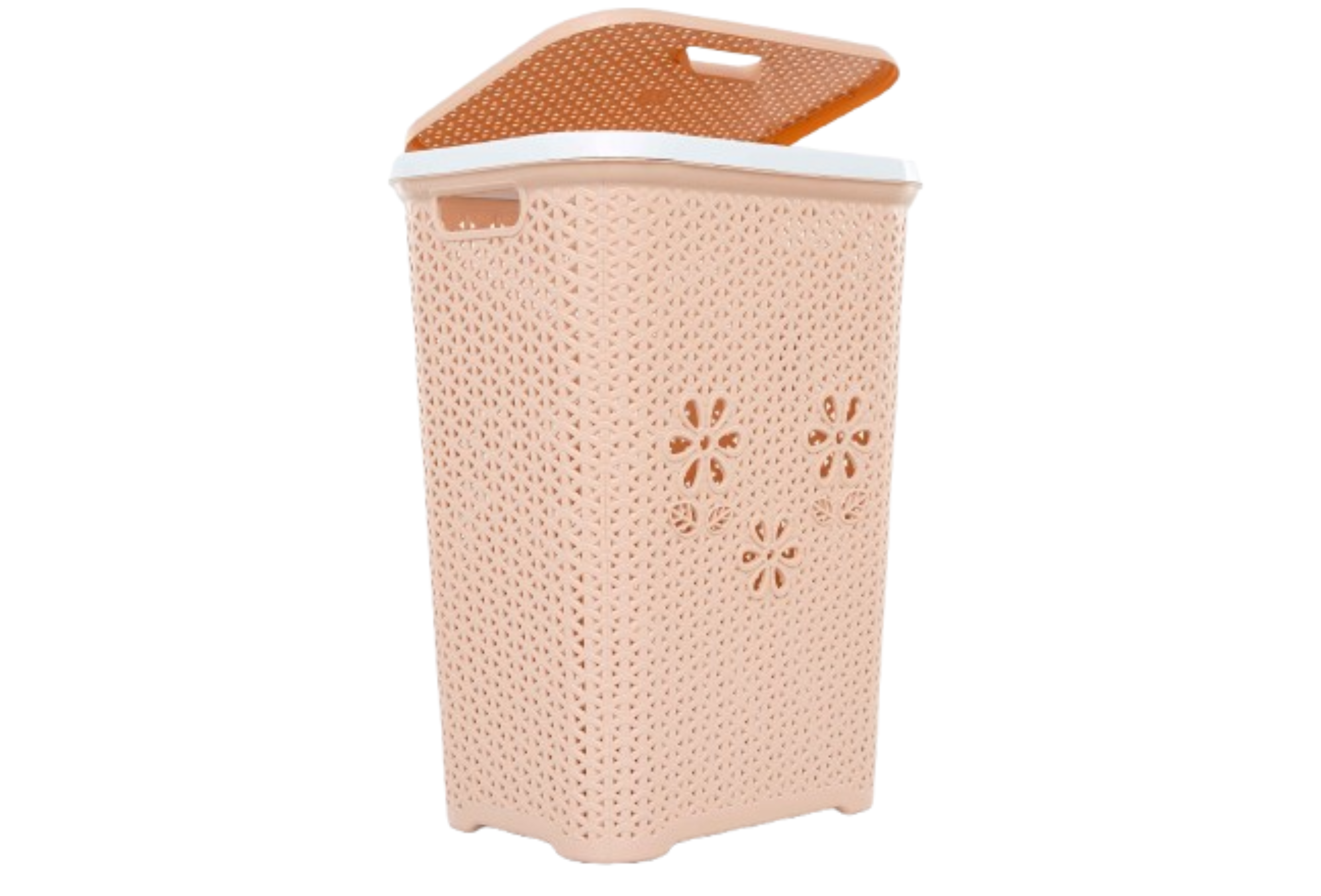 Grace Plastic Laundry Basket | Clothes Storage & Laundry Organizer - Beige - Malik Mart P202