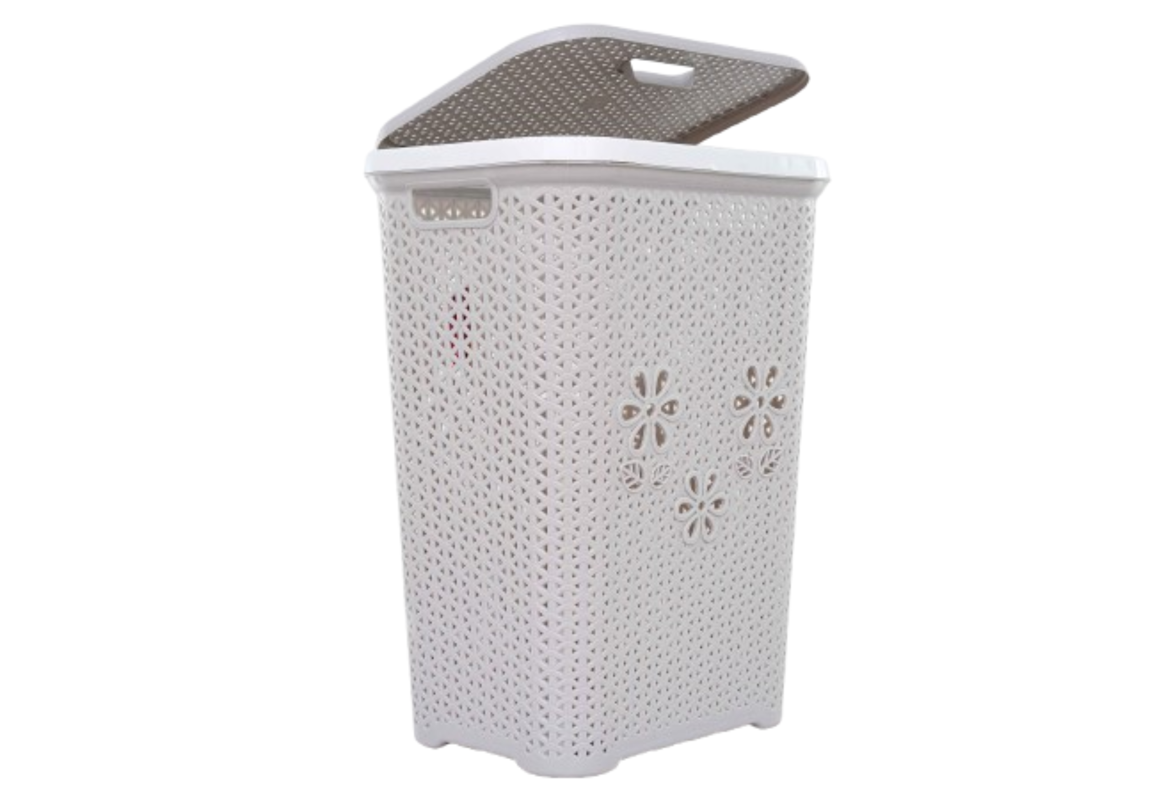Grace Plastic Laundry Basket | Clothes Storage & Laundry Organizer - Beige - Malik Mart P202