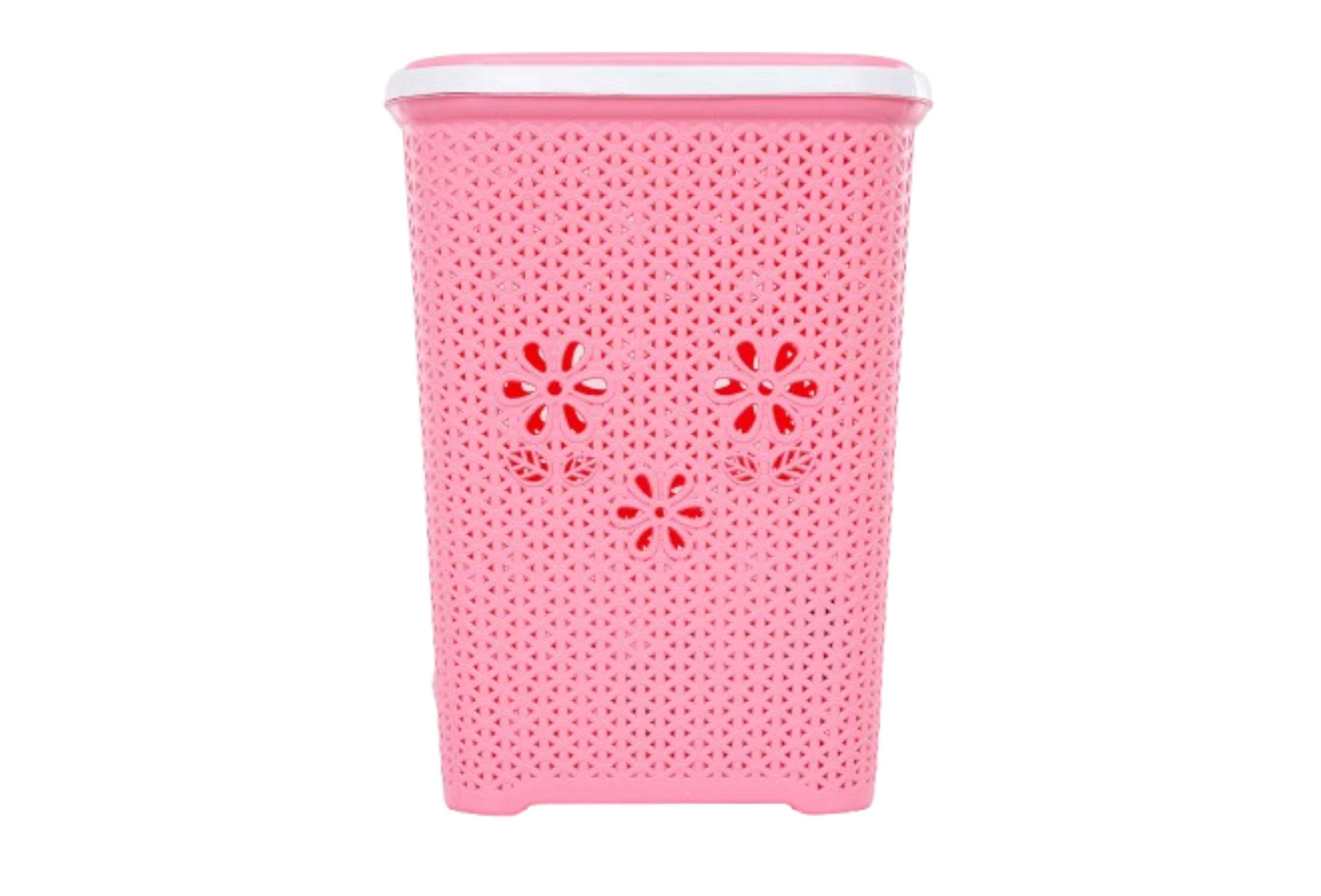 Grace Plastic Laundry Basket | Clothes Storage & Laundry Organizer - Pink - Malik Mart P203