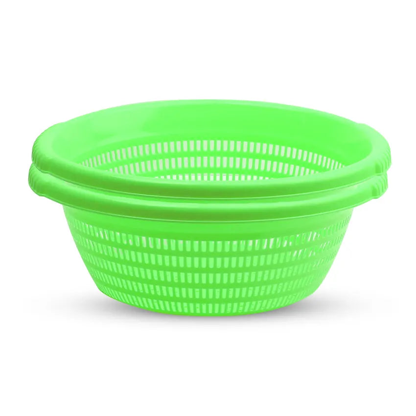Veggie Basket 2 Piece Set - Multipurpose Plastic Vegetable, Fruit, Bread and Kitchen Storage Basket