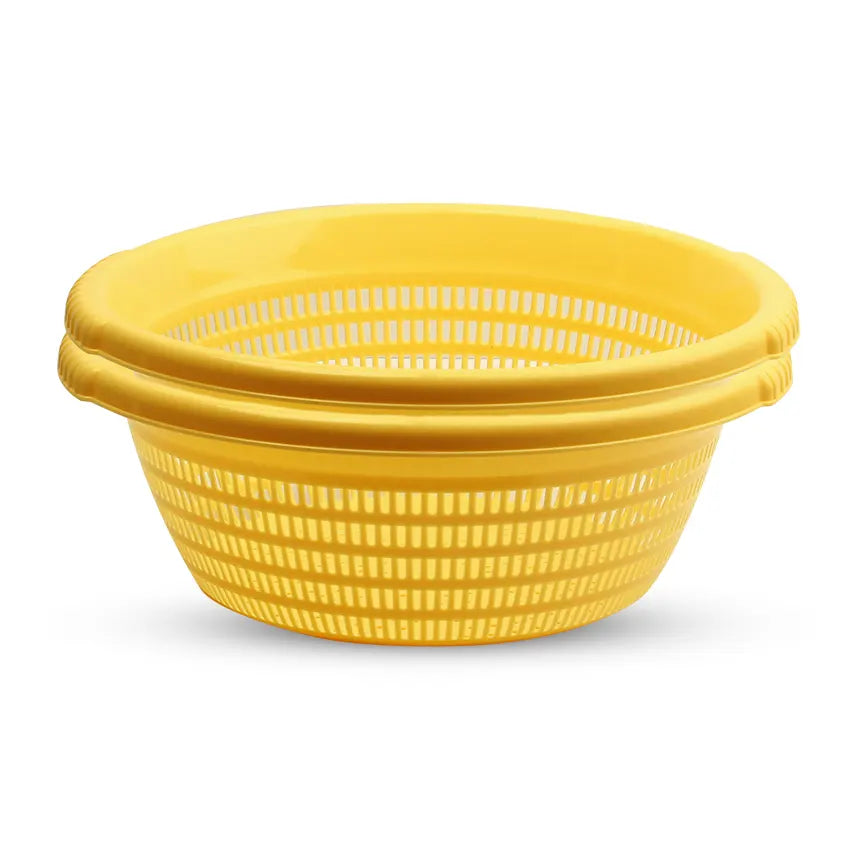 Veggie Basket 2 Piece Set - Multipurpose Plastic Vegetable, Fruit, Bread and Kitchen Storage Basket