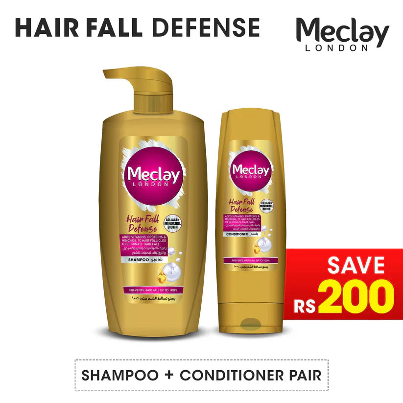 Meclay London Hair Fall Defense Shampoo 660ml + Conditioner Pair
