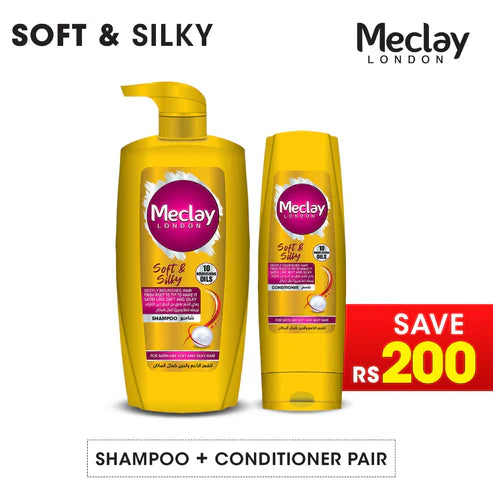 Meclay London Soft & Silky Shampoo 660ml + Conditioner Pair