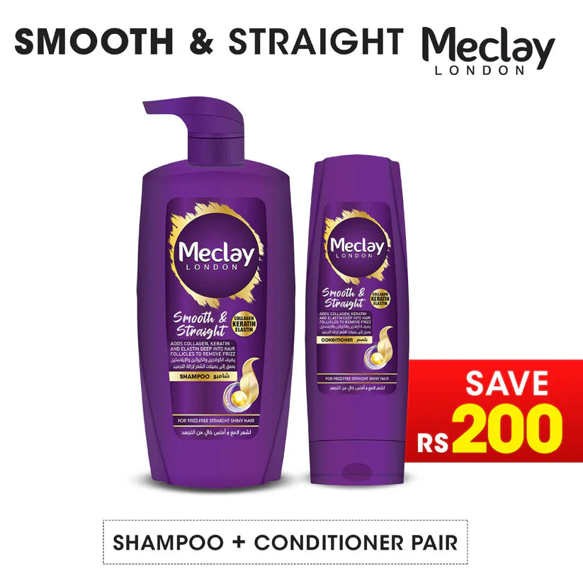 Meclay London Smooth & Straight Shampoo 660ml + Conditioner Pair