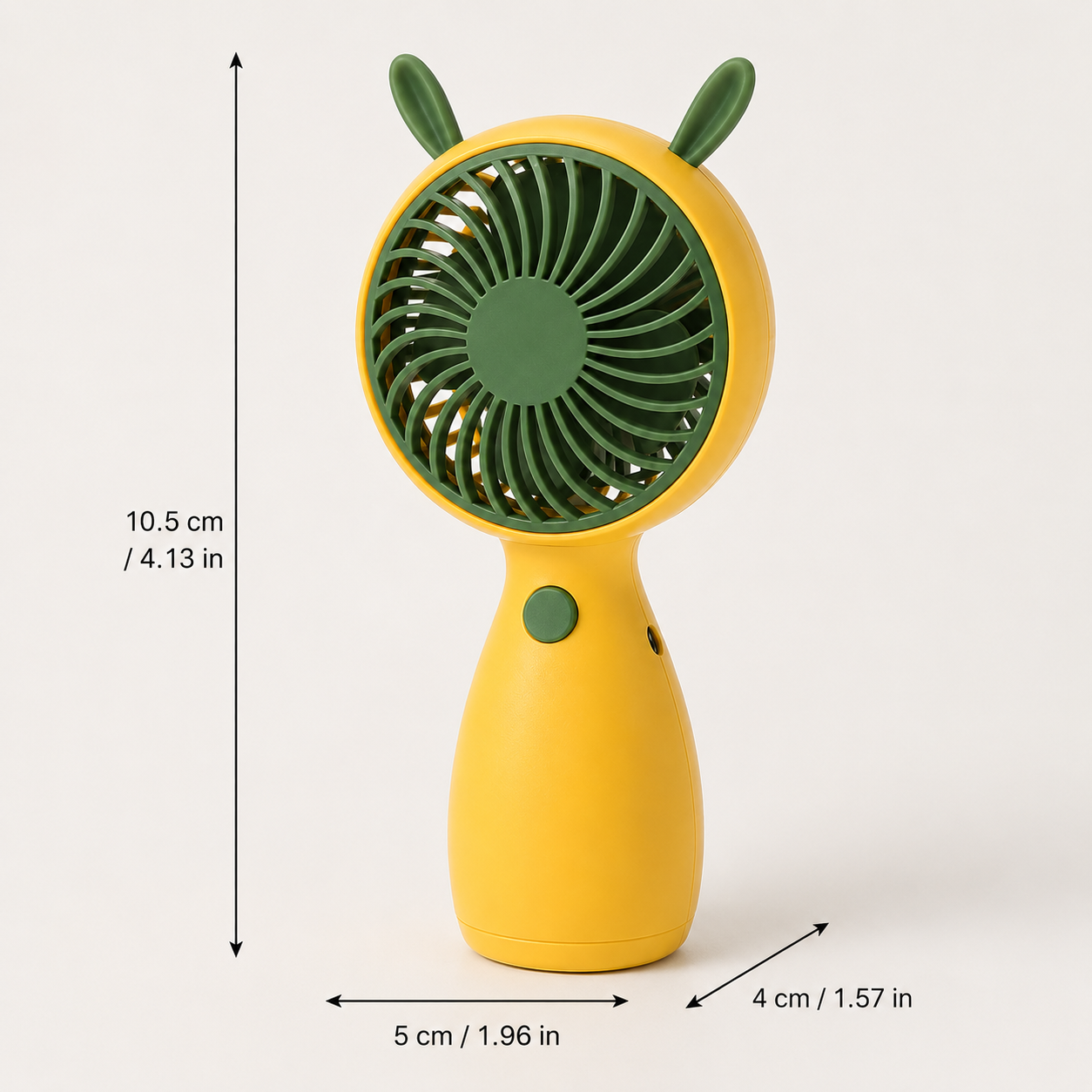 Yellow Cute Mini Rechargeable USB Fan - Portable Handheld Desk Fan