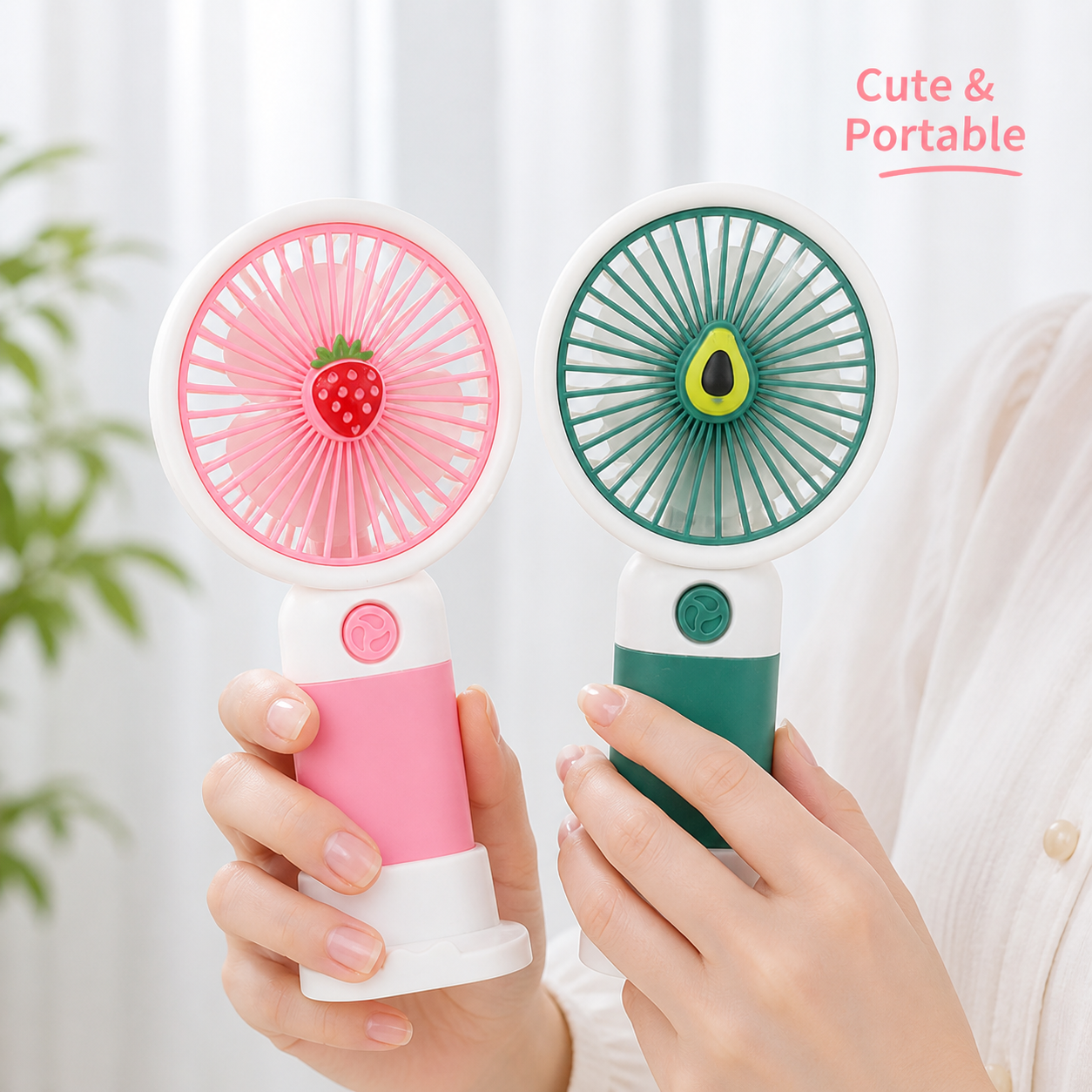 Mini Rechargeable Portable Fan - 3 Speed USB Handheld Desk Fan