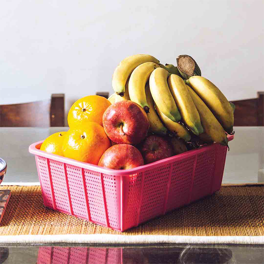 Rainbow Baskets Pack of 3 - (S/M/L) Airtight Food Storage Container - BPA-Free Kitchen Organizer Box for Fresh Food & Pantry Storage
