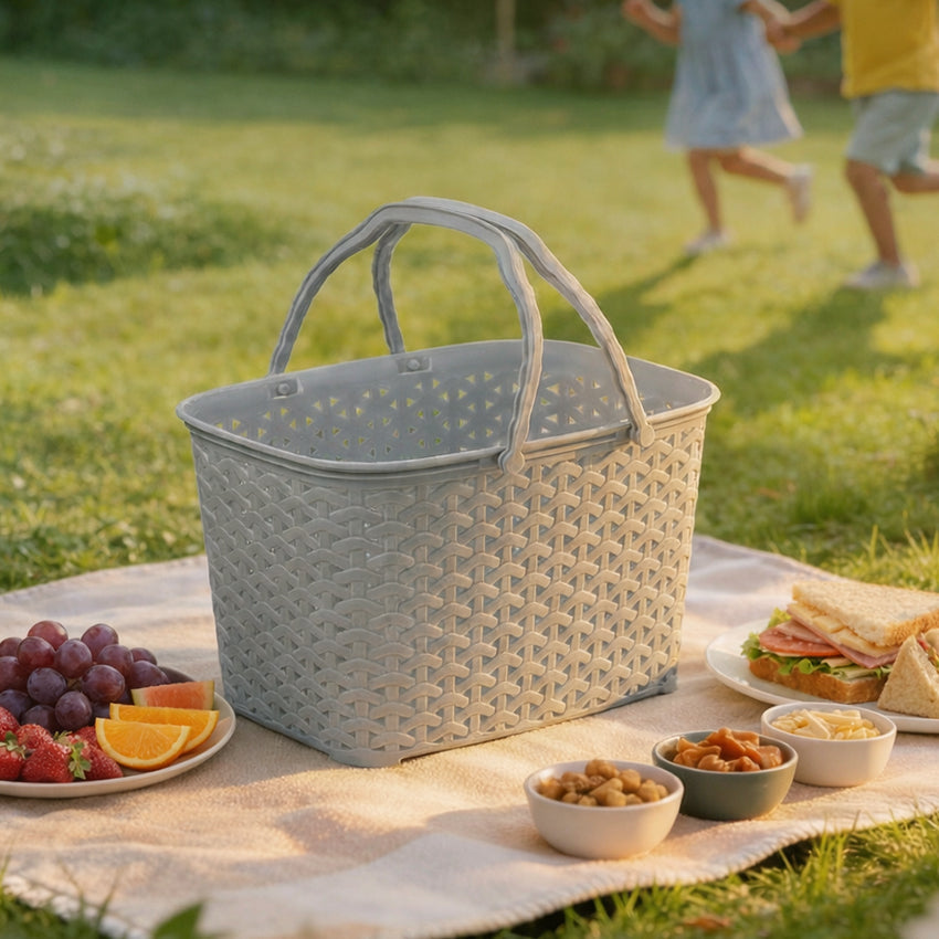 Grace Basket Model 1 Pack of 2 Multi-Purpose Storage Basket - Lightweight Home, Kitchen, Bathroom & Closet Organizer - Assorted