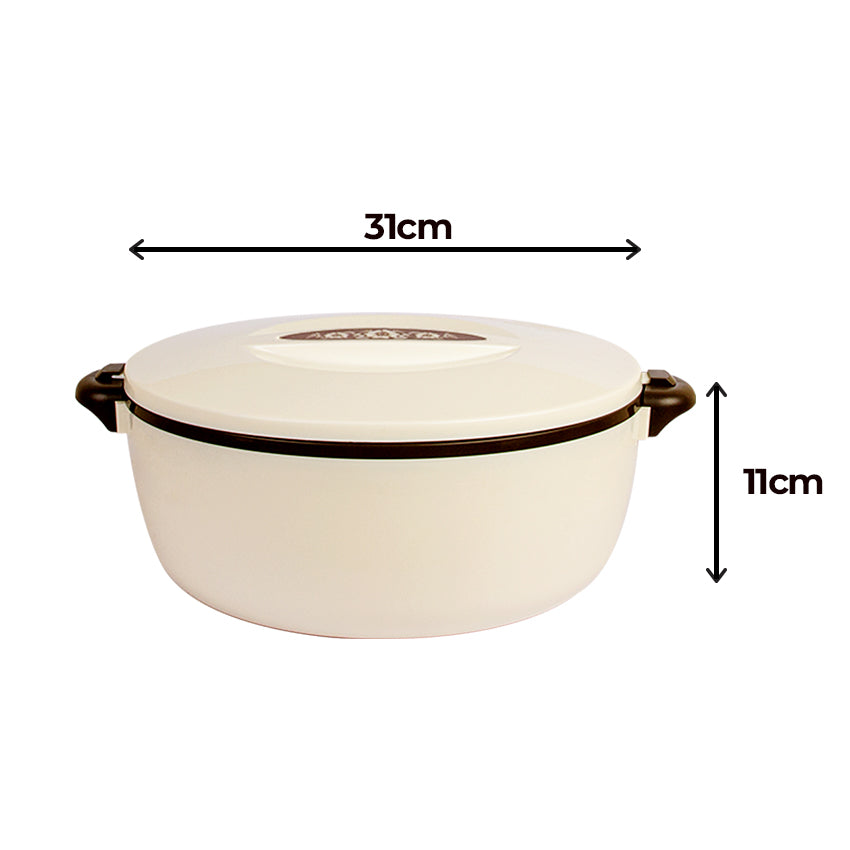 Chef Food Warmer Large - (2000ml) Insulated Food Warmer - Hot Food Storage Casserole for Kitchen, Lunch & Serving - Cream