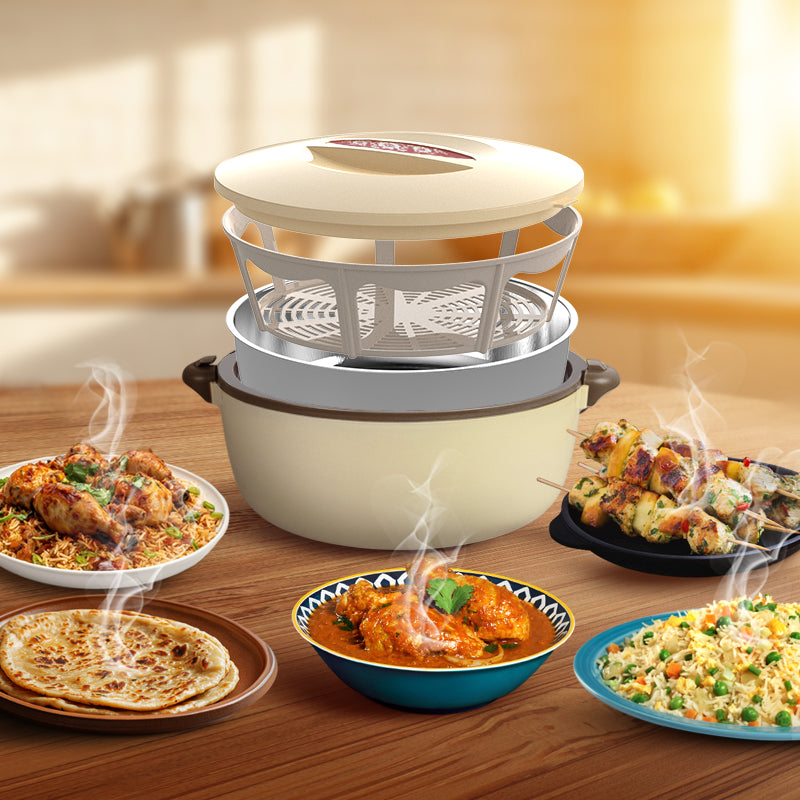 Chef Food Warmer Jumbo - (9000ml) Insulated Food Warmer - Hot Food Storage Casserole for Kitchen, Lunch & Serving - Cream