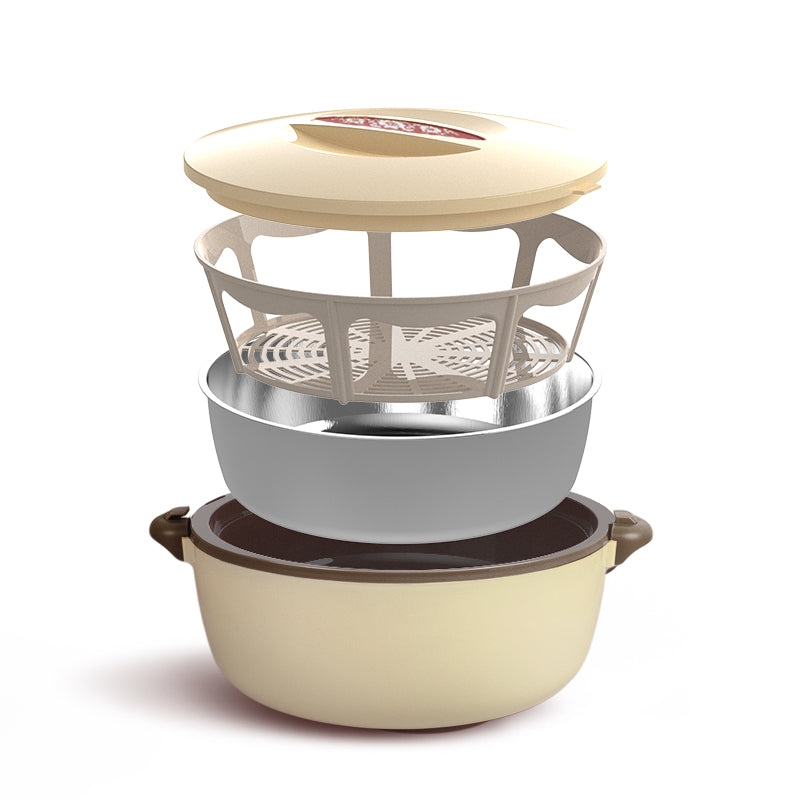 Chef Food Warmer Jumbo - (9000ml) Insulated Food Warmer - Hot Food Storage Casserole for Kitchen, Lunch & Serving - Brown