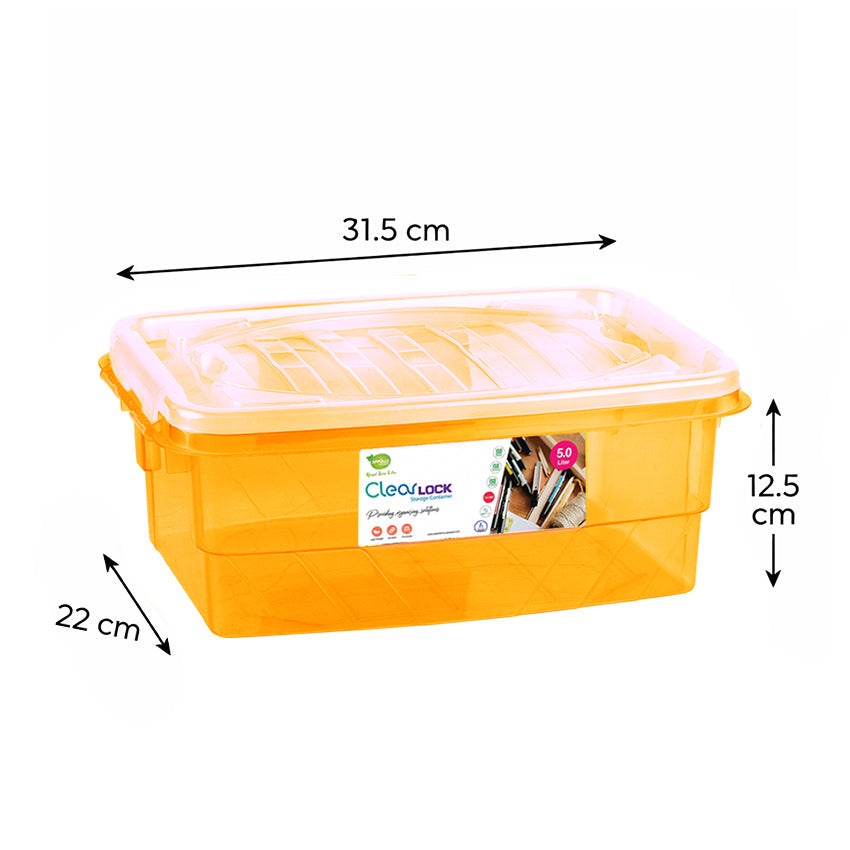 Clear Lock Pack of 3 - (S/M/L) Airtight Food Storage Container - BPA-Free Kitchen Organizer Box for Fresh Food & Pantry Storage
