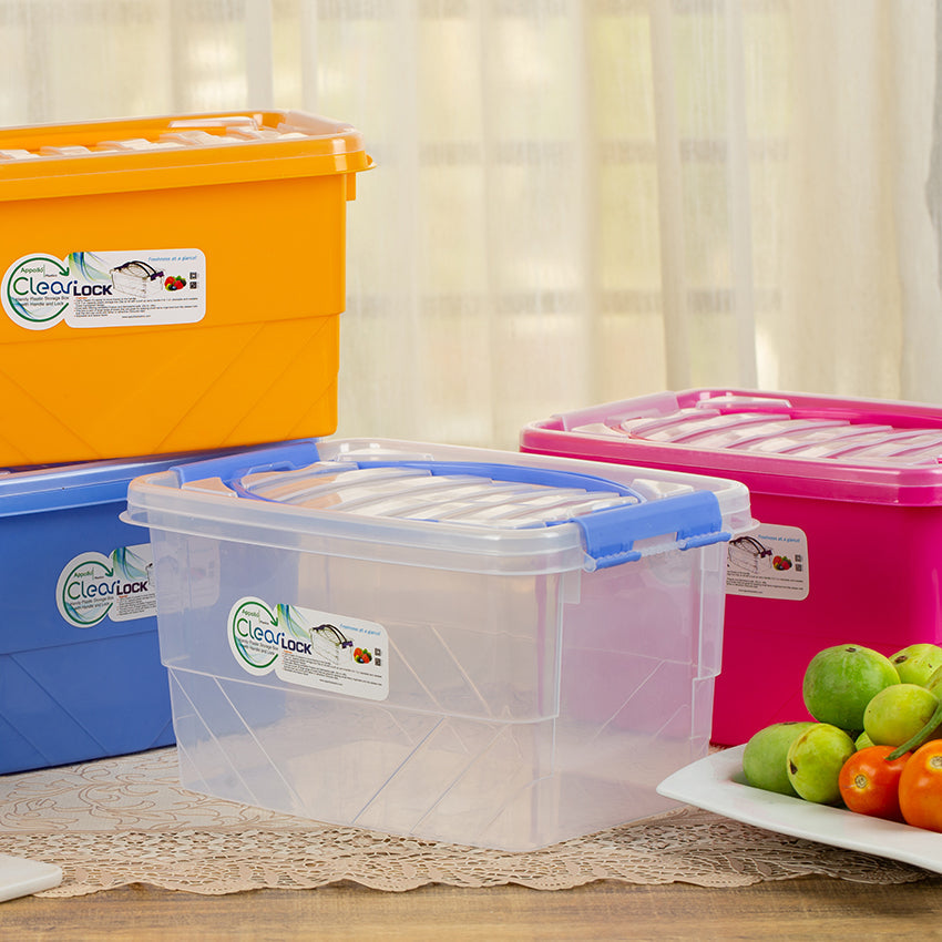 Clear Lock Pack of 3 - (S/M/L) Airtight Food Storage Container - BPA-Free Kitchen Organizer Box for Fresh Food & Pantry Storage