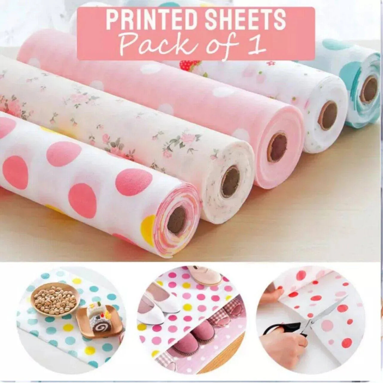 Waterproof Printed Fridge Mat Roll for Shelves, Drawers & Cabinets