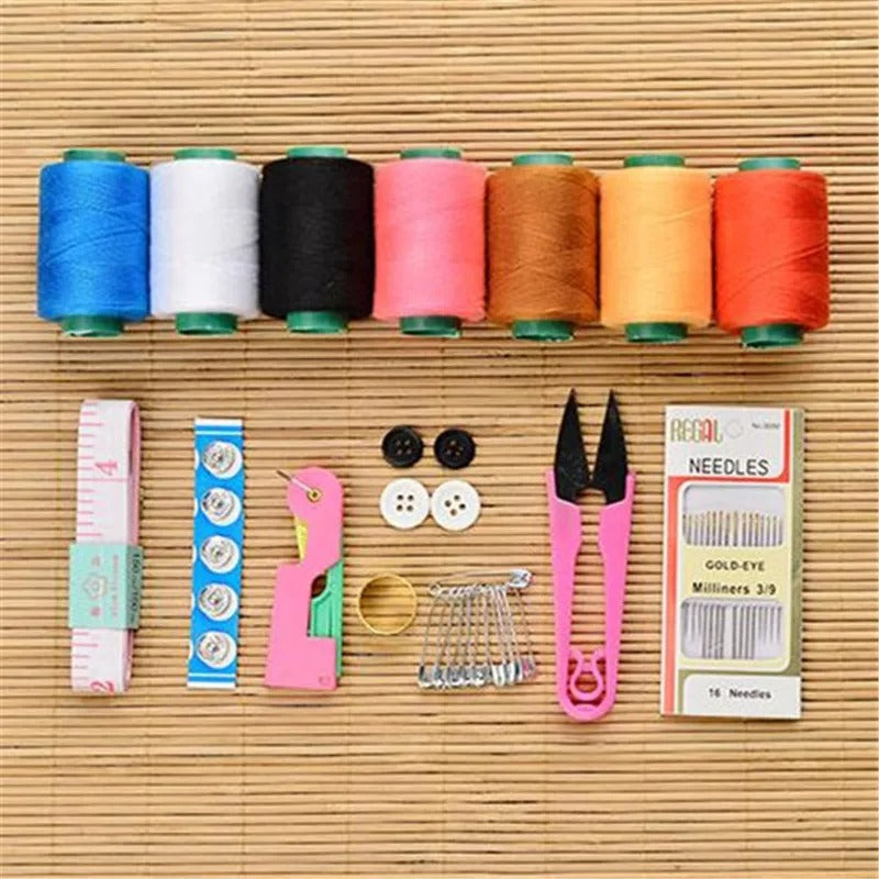Sewing Box Kit Set with Thread, Needles, Scissor & Measuring Tape