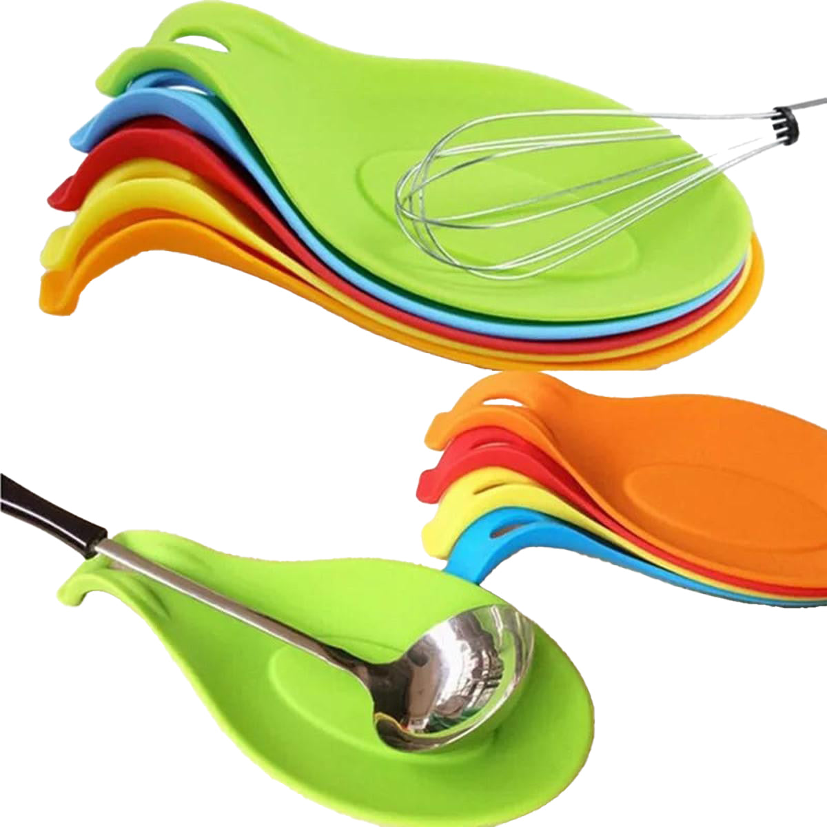 Silicone Spoon Rest Kitchen Utensil Holder Heat Resistant Non Slip Spoon Holder for Spoon Fork Spatula