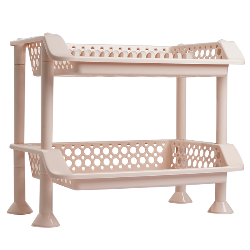Plastic Dish Rack 2 Tier | Kitchen Plate & Utensil Organizer - Beige - Malik Mart P194