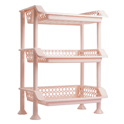 Plastic Dish Rack 3 Tier | Kitchen Plate & Utensil Organizer - Beige - Malik Mart P188