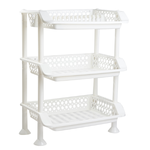Plastic Dish Rack 3 Tier | Kitchen Plate & Utensil Organizer - White - Malik Mart P191