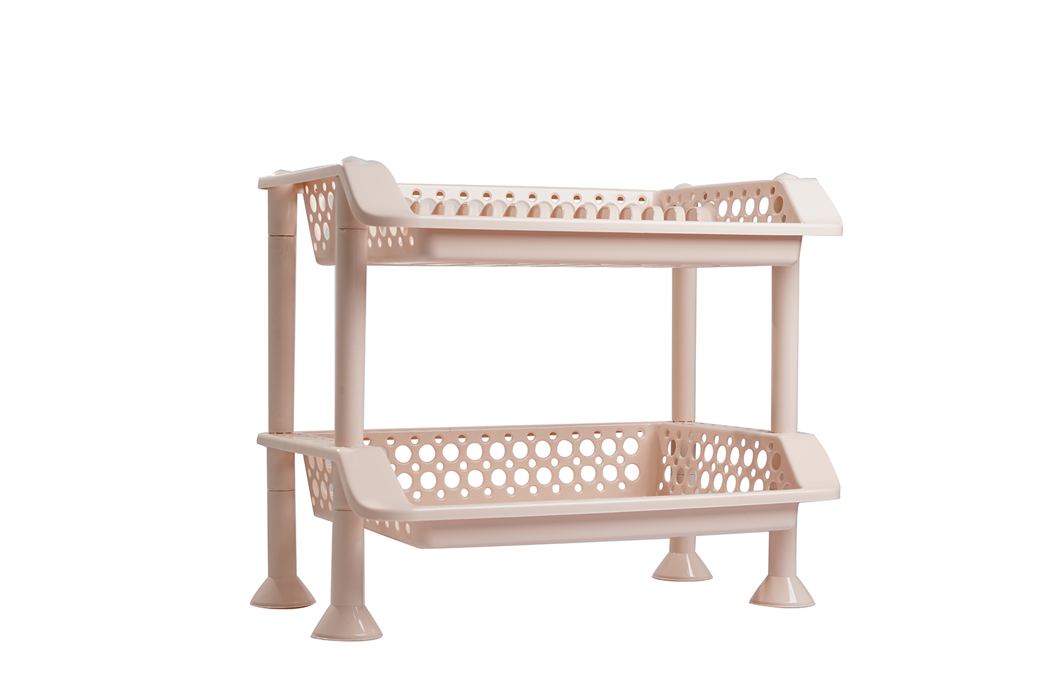 Plastic Dish Rack 2 Tier | Kitchen Plate & Utensil Organizer - Beige - Malik Mart P194