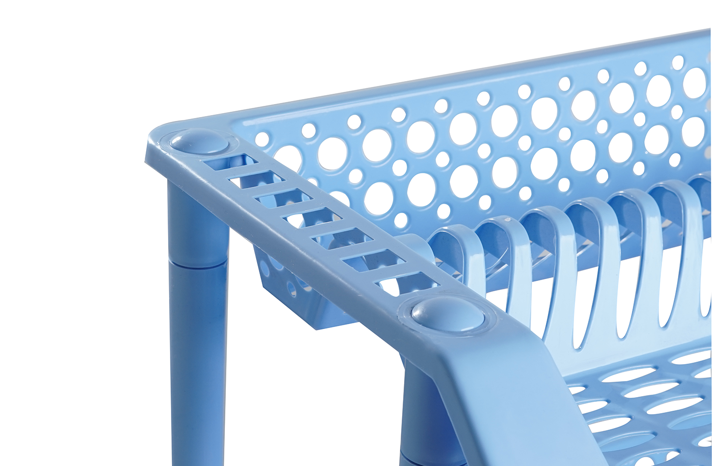 Plastic Dish Rack 3 Tier | Kitchen Plate & Utensil Organizer - Blue - Malik Mart P186