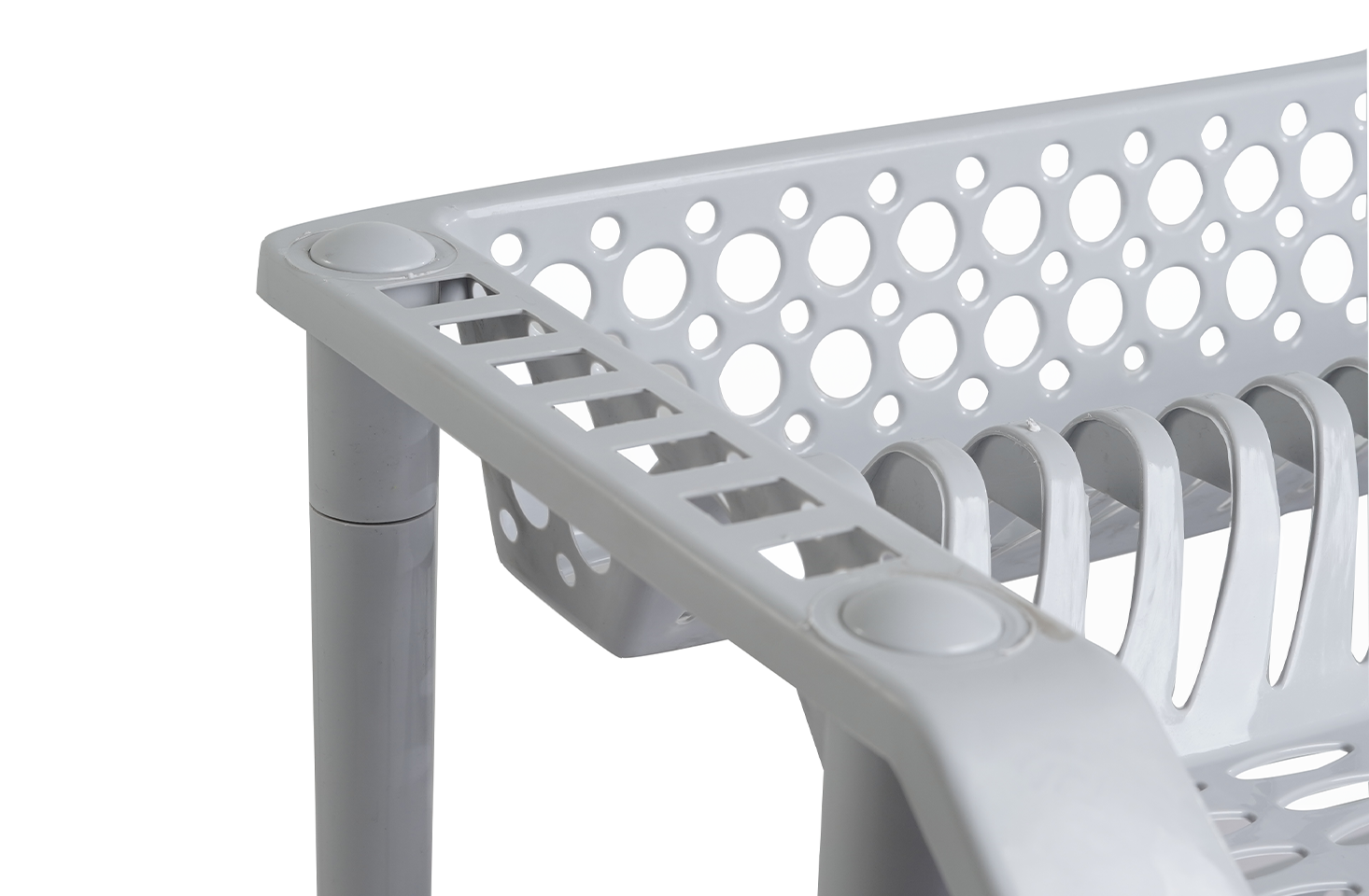 Plastic Dish Rack 3 Tier | Kitchen Plate & Utensil Organizer - Grey - Malik Mart P187