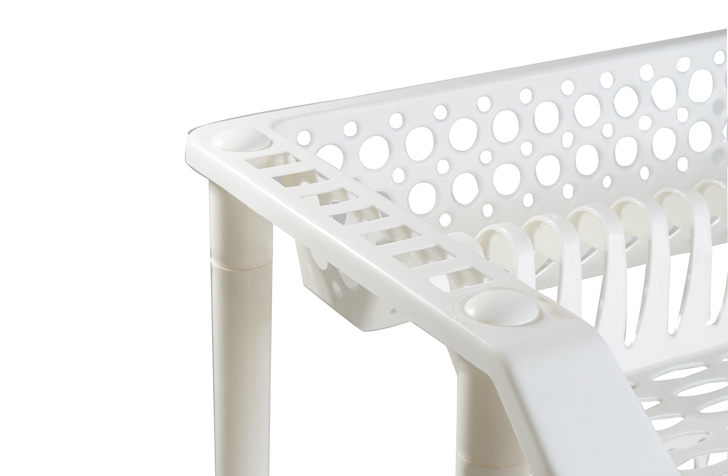 Plastic Dish Rack 3 Tier | Kitchen Plate & Utensil Organizer - White - Malik Mart P191