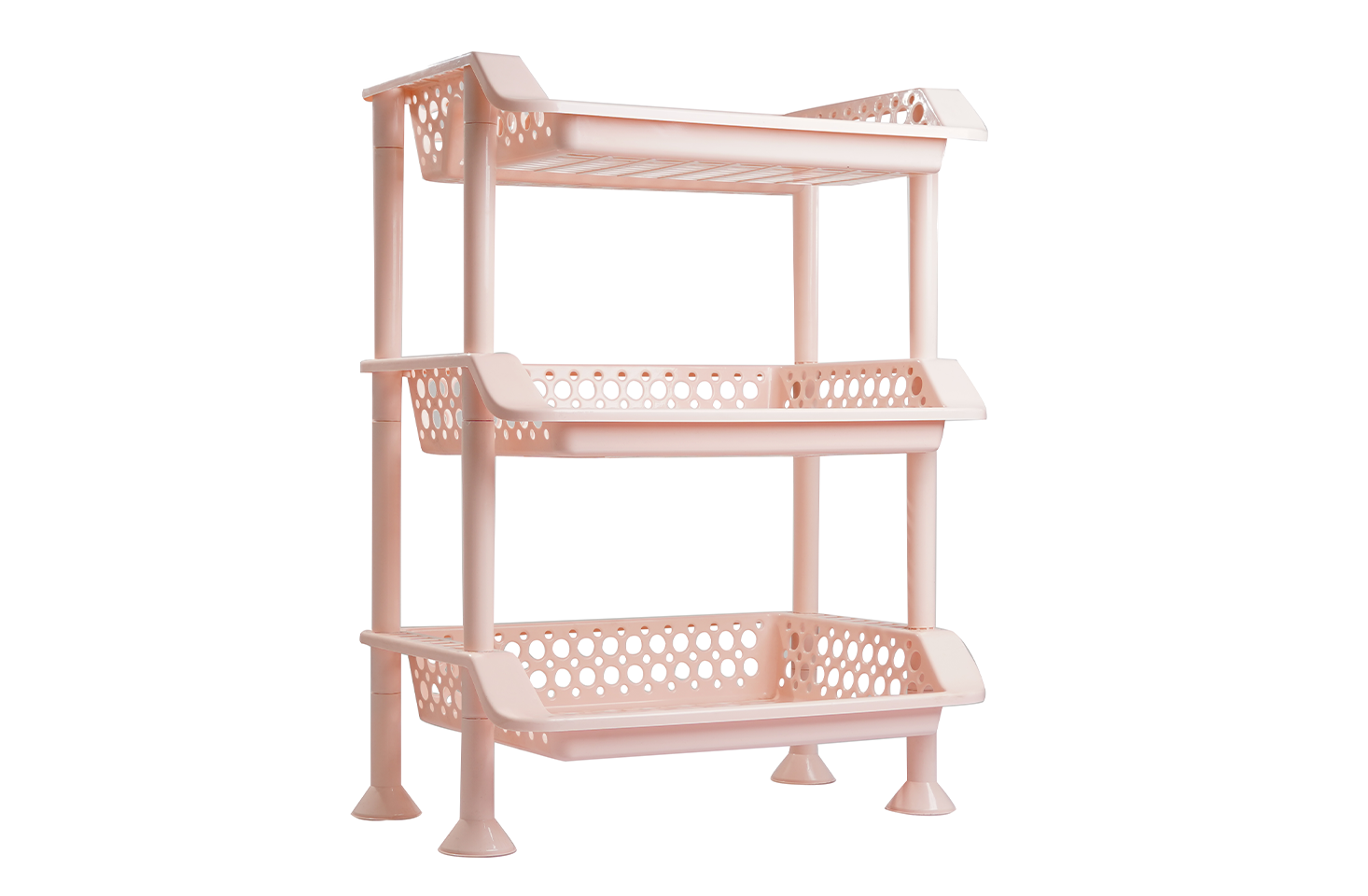 Plastic Dish Rack 3 Tier | Kitchen Plate & Utensil Organizer - Beige - Malik Mart P188