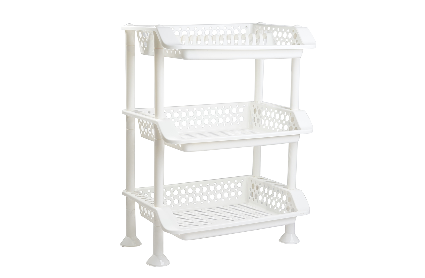 Plastic Dish Rack 3 Tier | Kitchen Plate & Utensil Organizer - White - Malik Mart P191