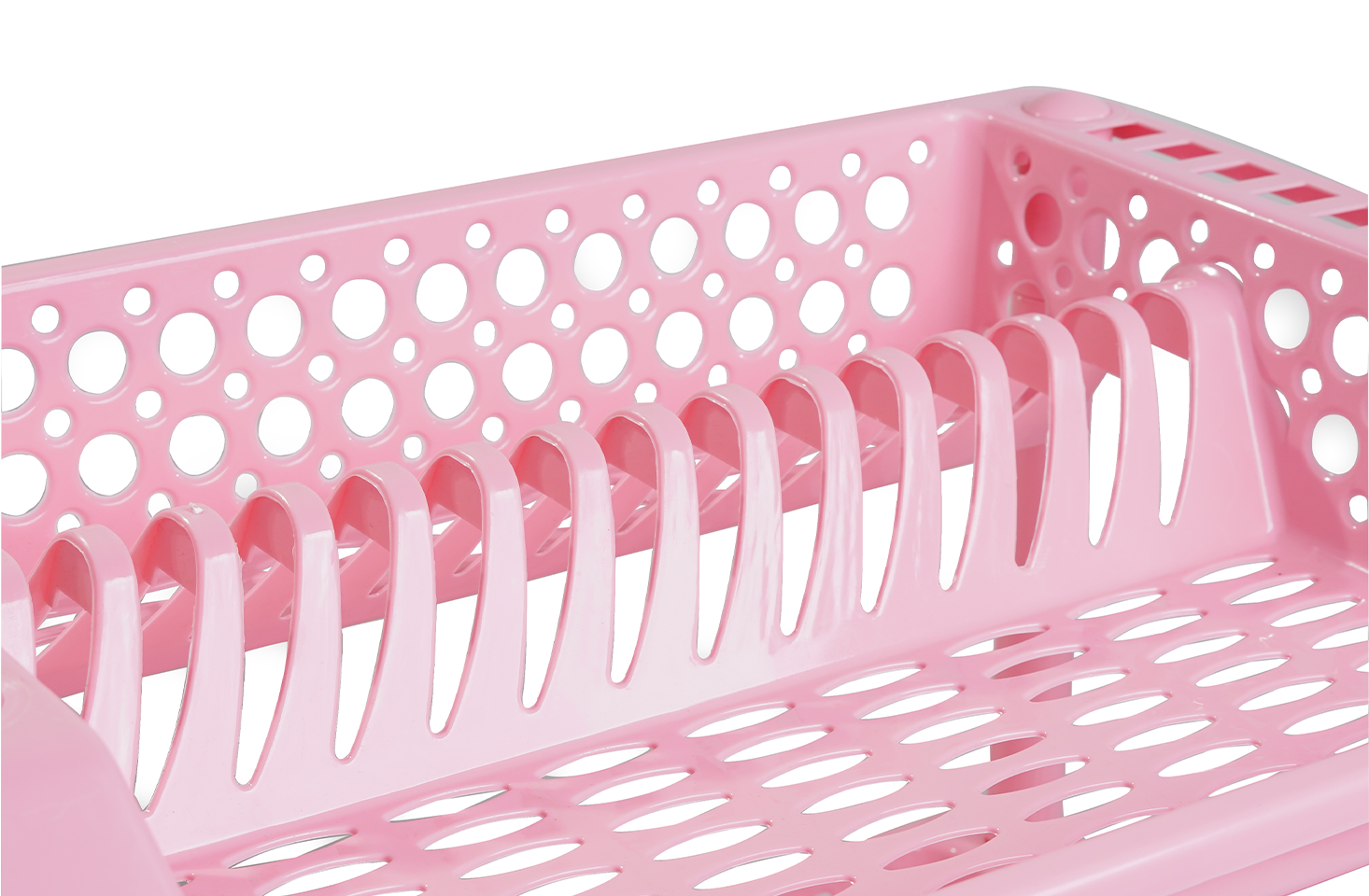 Plastic Dish Rack 3 Tier | Kitchen Plate & Utensil Organizer - Pink - Malik Mart P189
