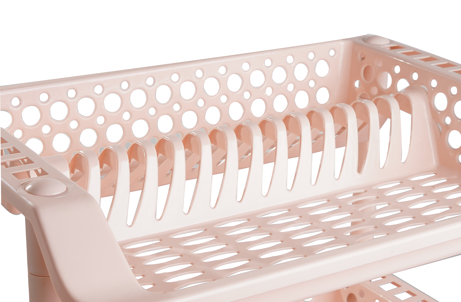 Plastic Dish Rack 2 Tier | Kitchen Plate & Utensil Organizer - Beige - Malik Mart P194