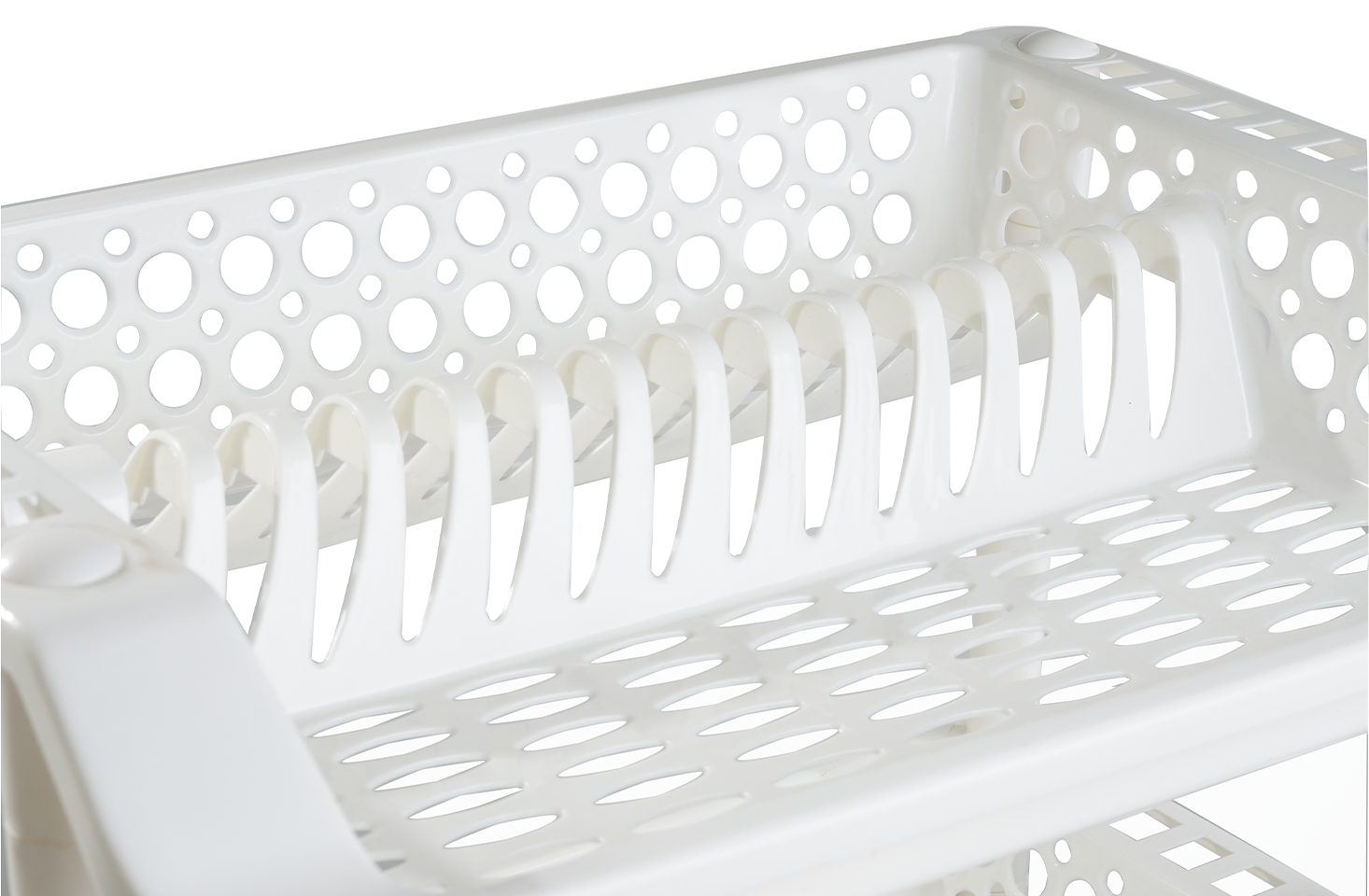 Plastic Dish Rack 3 Tier | Kitchen Plate & Utensil Organizer - White - Malik Mart P191
