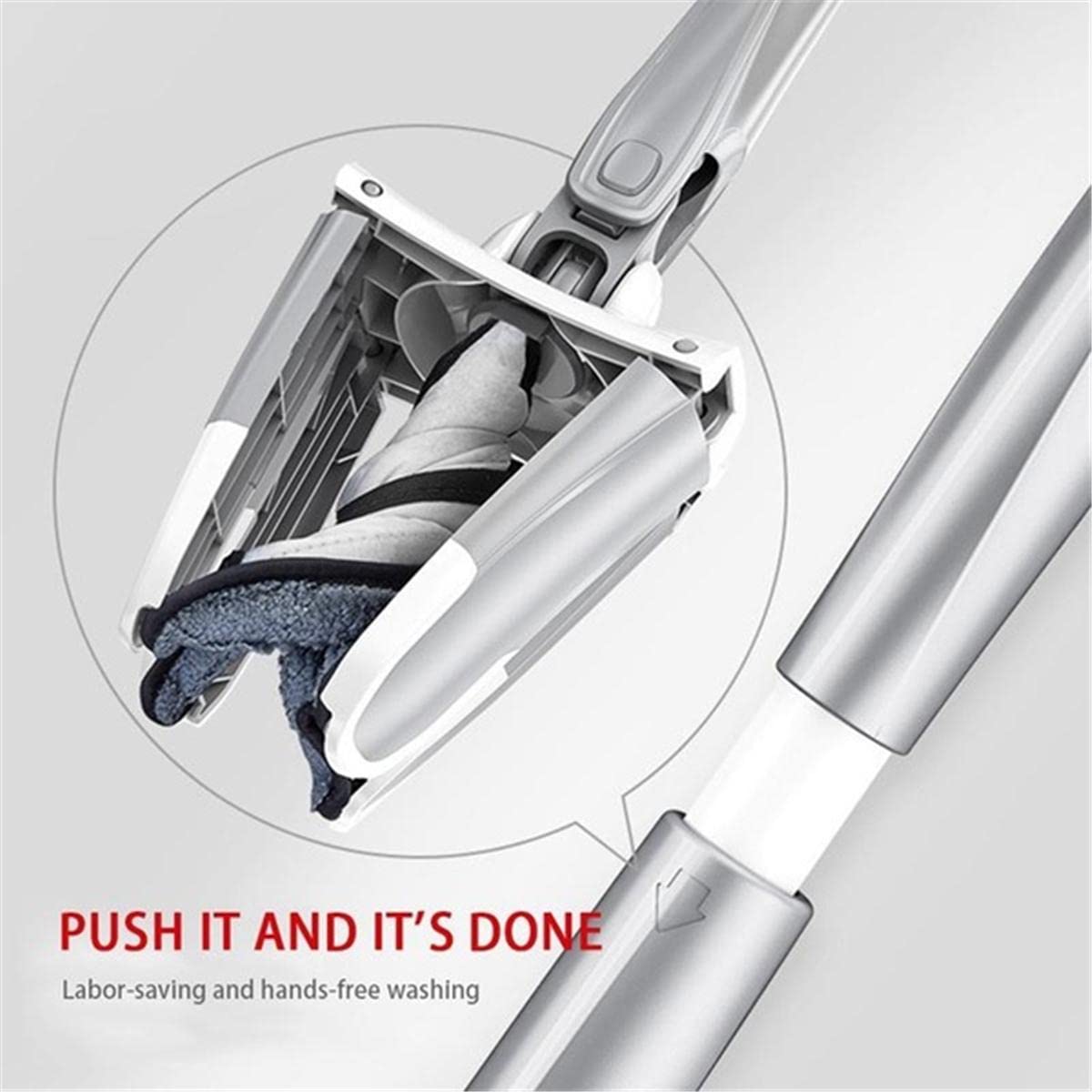 X Shape Hands-Free Squeeze Microfiber Flat Mop with 360° Rotating Head