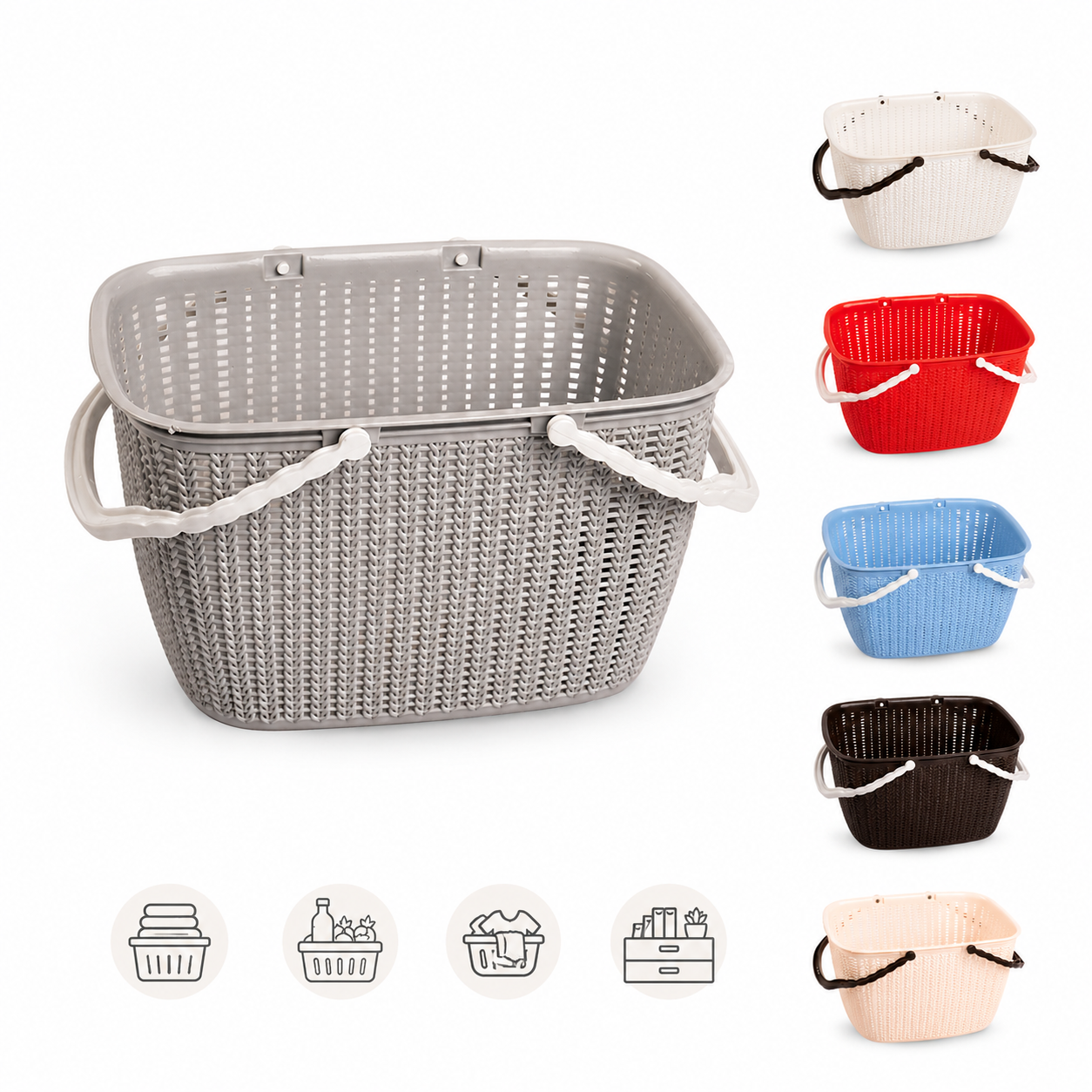 Miniso Style Plastic Basket | Multipurpose Home Storage Basket