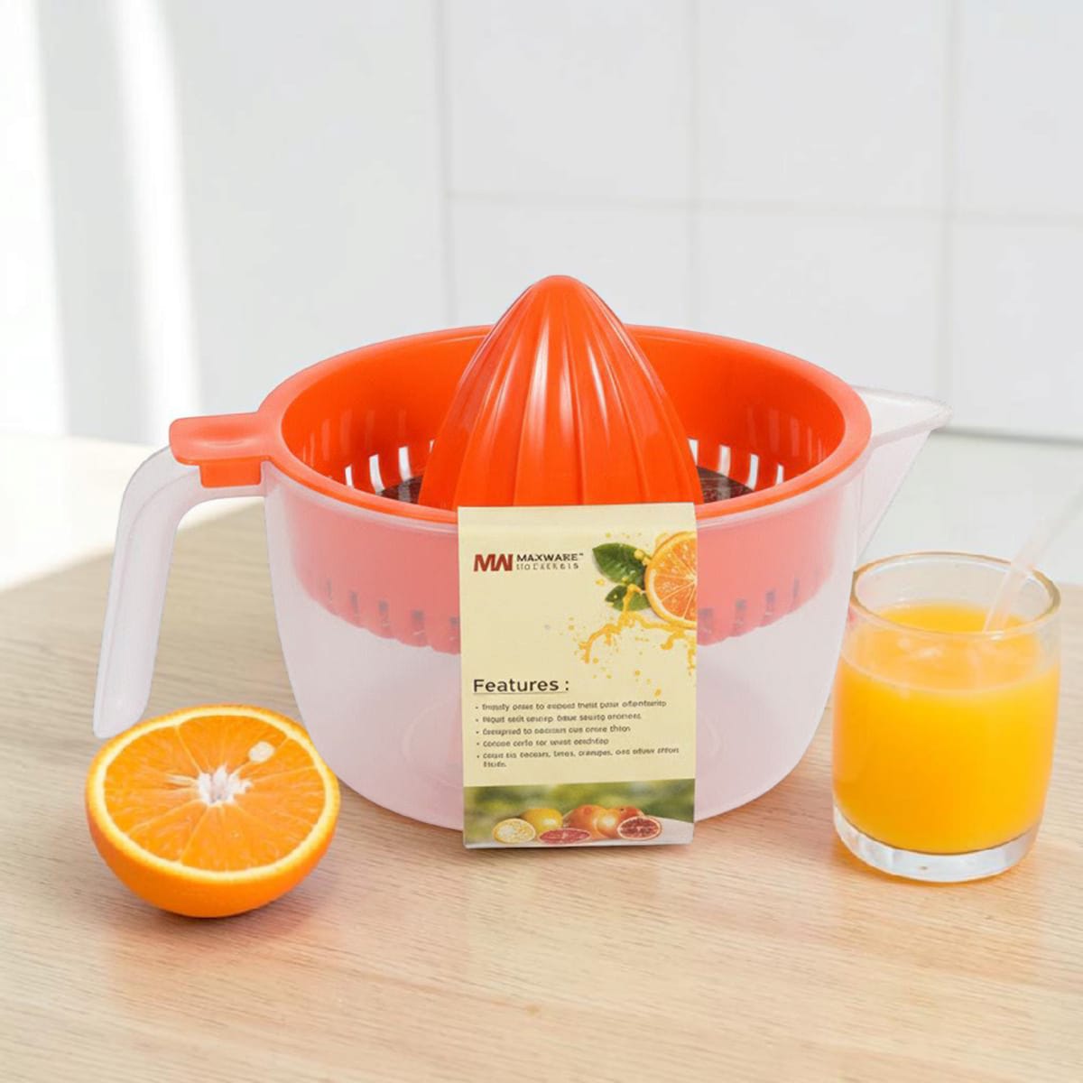 Citrus Squeezer 450ml Manual Lemon and Orange Juicer with Measuring Cup