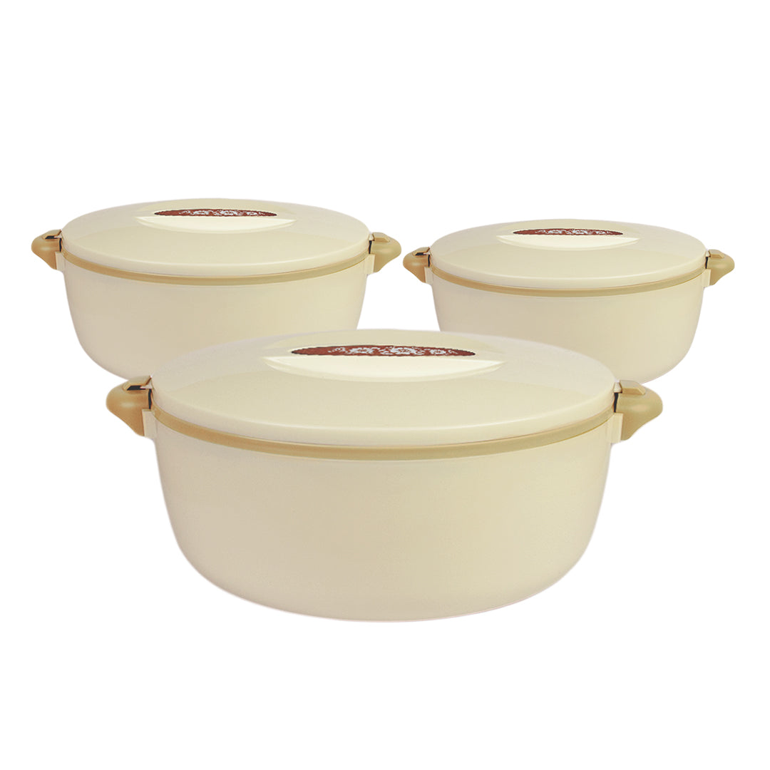 Chef Food Warmer - Pack of 3 (L,XL,XXL) Insulated Food Warmer - Hot Food Storage Casserole for Kitchen, Lunch & Serving - Assorted