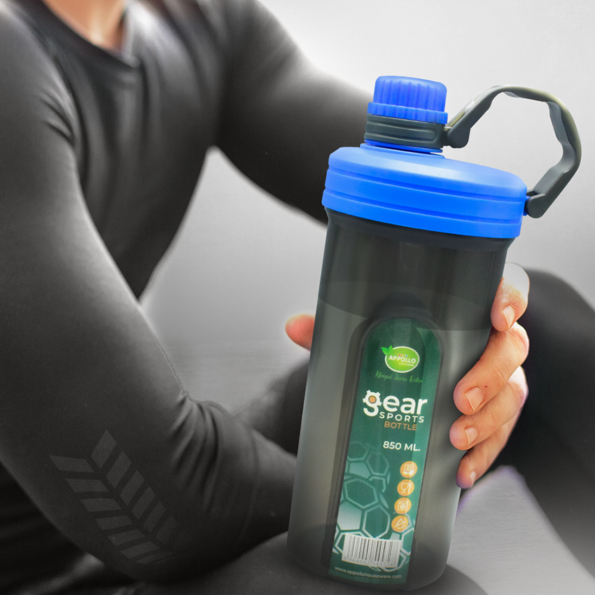 Gear Sports Water Bottle Small Pack of 2 - (850ml) Leak-Resistant Water Bottle - Portable BPA-Free Hydration Bottle for School, Gym & Daily Use - Grey Orange