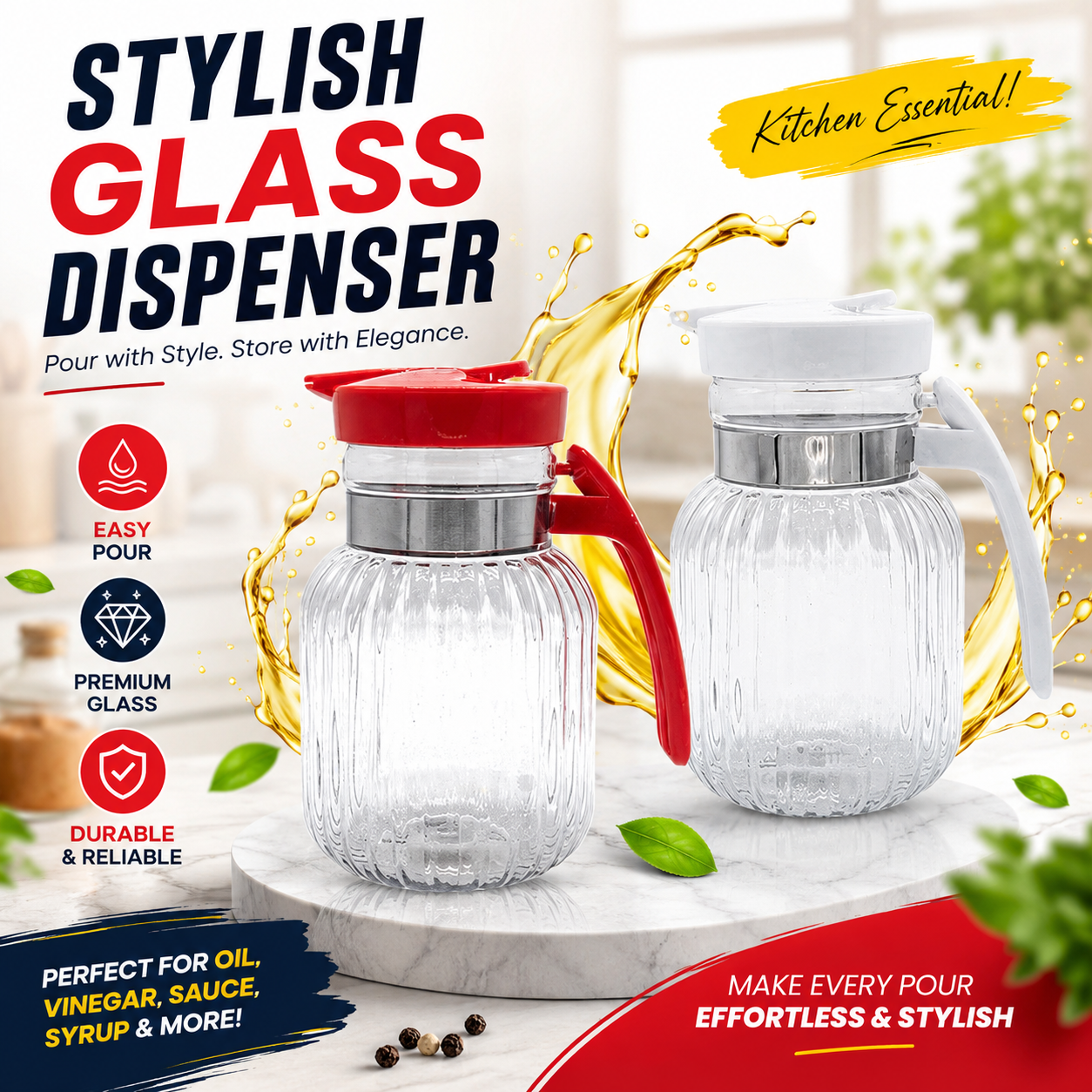 Smart Plastic Water Jug Pack of 2 | 2000ml & 3000ml Kitchen Serving Jug