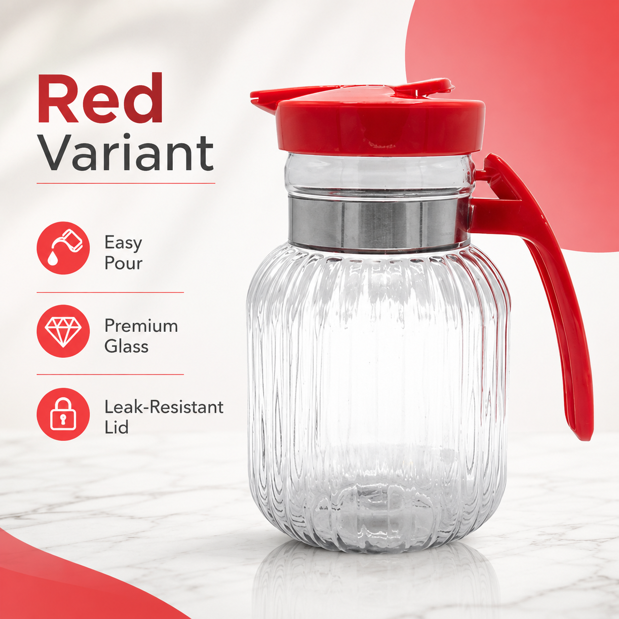 Smart Plastic Water Jug Pack of 2 | 2000ml & 3000ml Kitchen Serving Jug