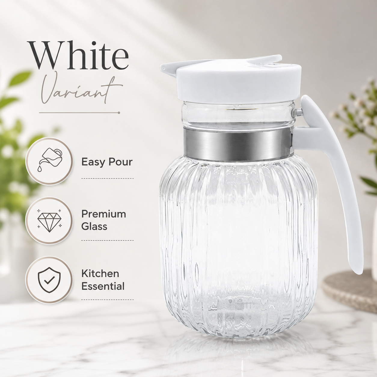 Smart Plastic Water Jug Pack of 2 | 2000ml & 3000ml Kitchen Serving Jug